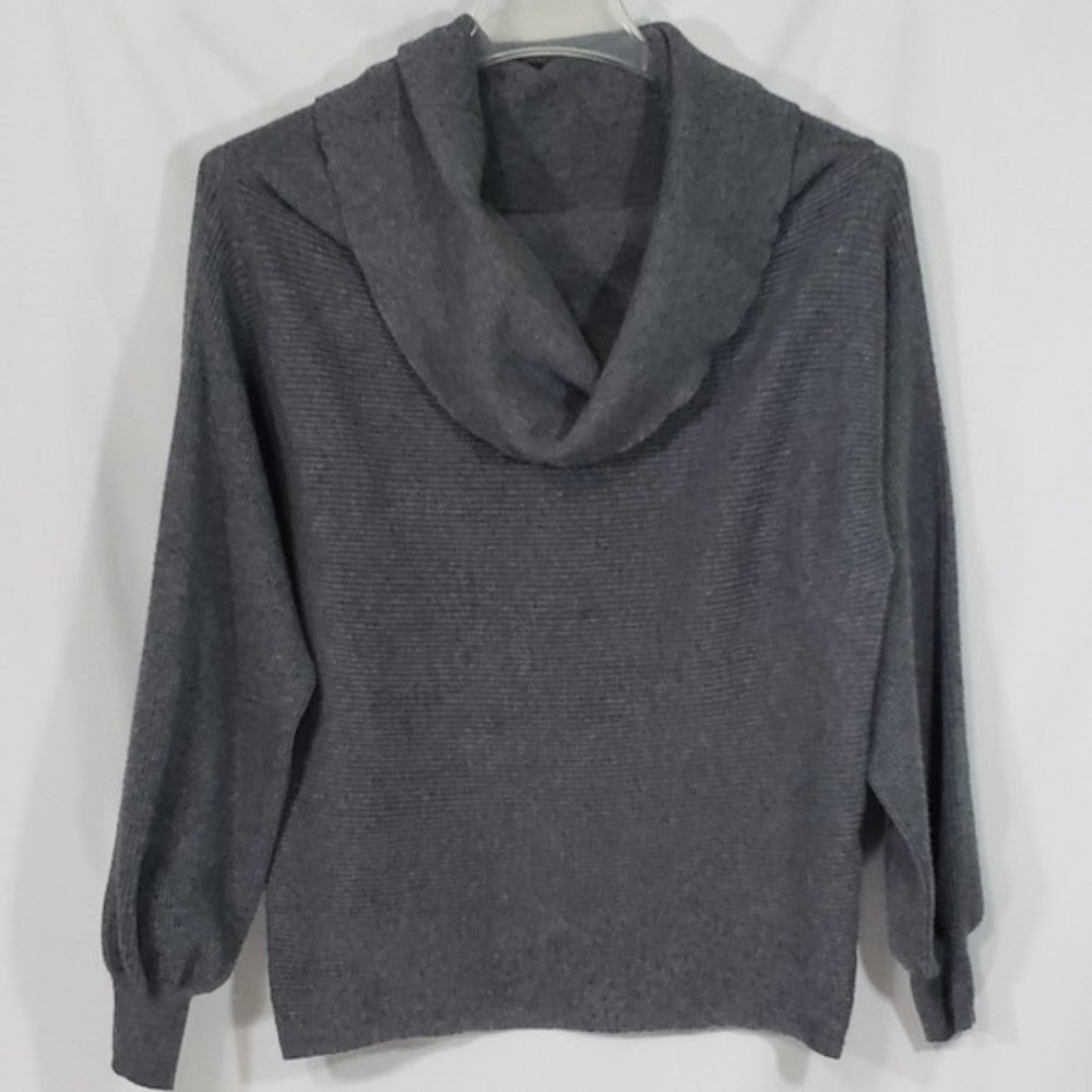 Zara Sweater Knit Cowl Neck Dolman Sleeves Grey
